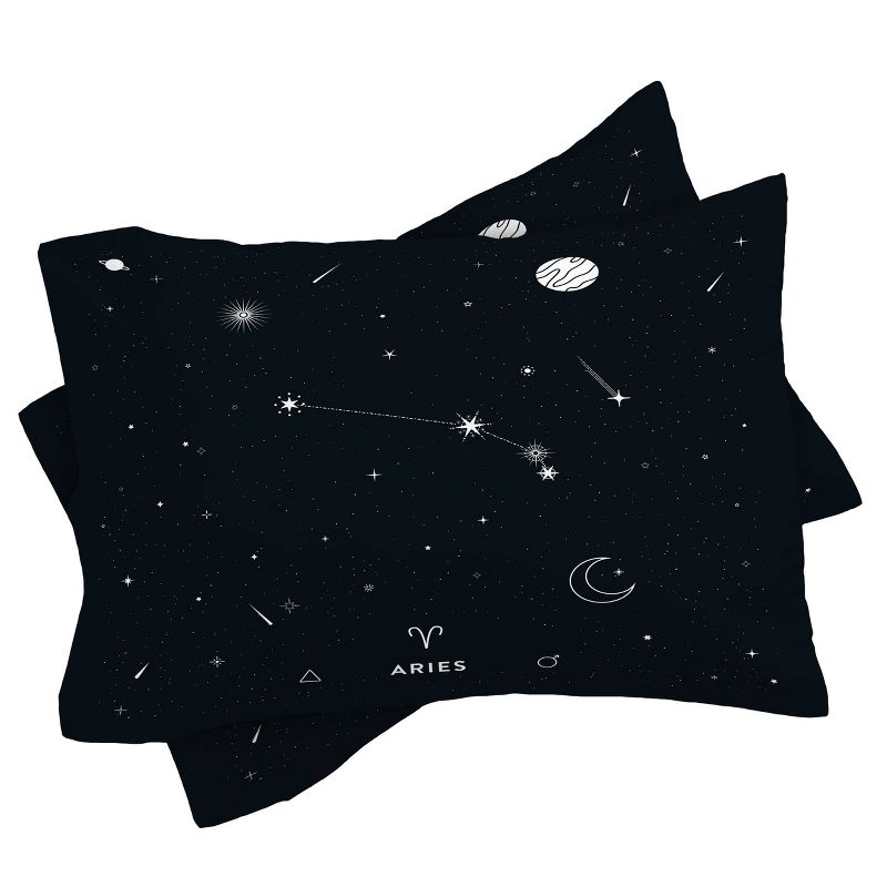 Full/Queen Cuss Yeah Designs Arie Star Constellation Comforter Set Black - Deny Designs, 4 of 8