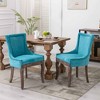 QingMoon Dining Chairs Set of 2, Solid Wood Fabric Upholstered Kitchen Chairs Wingback Accent Chairs with Nailhead Trim for Dining Room - 2 of 4