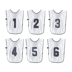 Unique Bargains Team Sports Reversible Numbered Soccer Training Vest 6 Pcs - 1 of 4