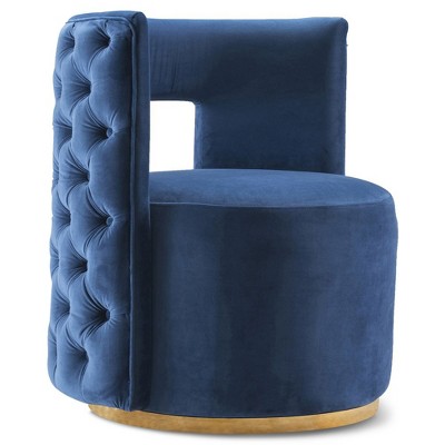 Meridian Furniture,Theo Navy Velvet Accent Chair