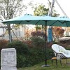 Okak 14.8 Ft Outdoor Patio Umbrella with 12 Sturdy Ribs Double Sided Beach Umbrella with Push Button and Crank for Pool Deck Garden - 4 of 4