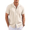 COOFANDY Men's Casual Button Down Shirts Short Sleeve Summer Cuban Vacation Beach Shirts - 4 of 4