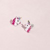 Girls' Rainbow Unicorn Push Back Sterling Silver Earrings - In Season Jewelry - image 4 of 4