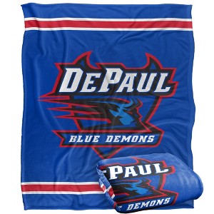 Depaul University Primary Logo Stripes Silky 50x60 Blanket, 1 Sided - 1 of 4