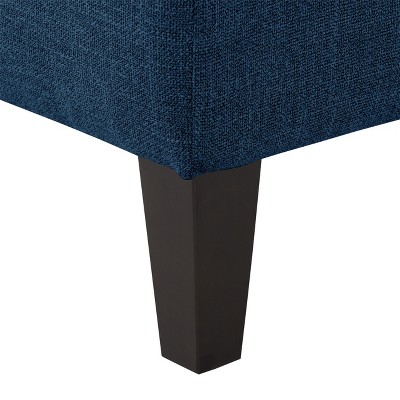 Rosewell Navy Blue Button-Tufted Soft Fabric Bedroom Bench