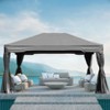 Aoodor Outdoor Aluminum Gazebo with Privacy Curtains and Netting, Grey Canopy Shelter for Patio, Garden, Yard, and Lawn - 2 of 4