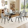 7-Piece Dining Set with Glass Table and 6 Armless Chairs - 2 of 4