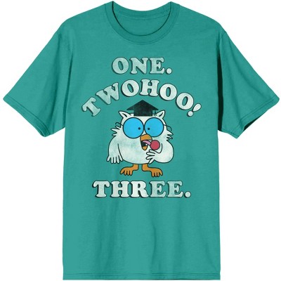 Tootsie Pop Mr. Owl Count Juniors Bright Aqua T-shirt