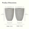 LuxenHome 2-Piece Tall Tapered Round Plastic Planters Set, Mediterranean Gray - 3 of 4