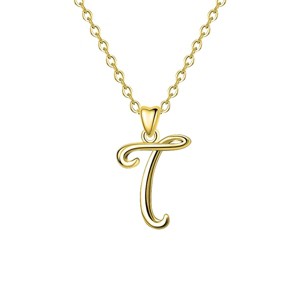 Elegant personalized touch: Stylish 14K Gold plated initial necklace. Adds sophistication and meaning to your look. - 1 of 2