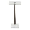 Uttermost Pelton Drink Table-White Marble Foot, Crystal Top & Tapered Black Metal Base - 3 of 4