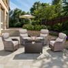 Belord 6-INCH Extra Thick Cushion Outdoor Patio Furniture Set with Swivel Glider Patio Chair Set of 4, 5 Pieces Patio Furniture Set with Firepit Table - 3 of 4