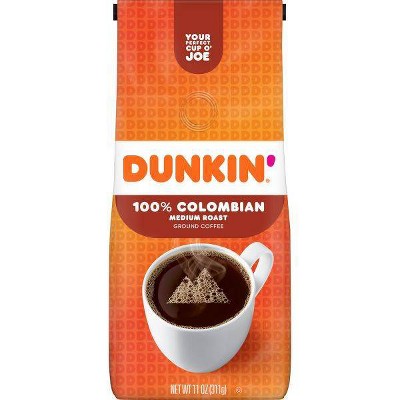 Dunkin' 100% Colombian Ground Coffee Medium Roast - 11oz