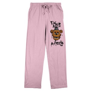 Five Nights At Freddy's Freddy Character Head Women's Cradle Pink Sleep Pajama Pants - 1 of 4