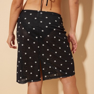 Shade & Shore Women's Cover Up Swim Skirt - Shade & Shore™ Black/White M — фото 2