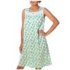 YafeMarte Women’s Sleeveless Cotton Blend Nightgown with Lace Trim and Floral Design - 4 of 4