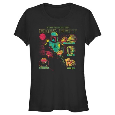 Juniors Womens Star Wars: The Book Boba Black 2x Target T-shirt - Of Character Large Distressed : - Fett Line-up