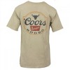 Mens Coors Banquet Rodeo Logo Distressed Front and Back Tan T-Shirt - 3 of 4