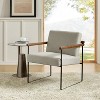 Elisa Modern Ergonomic Accent Armchair with Metal Base and Special Solid Wood Arm| ART OF LIVING DESIGNS - 3 of 4