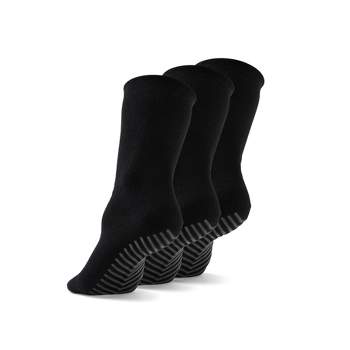 Gripjoy Women's Crew Socks with Grips (Pack of 3)