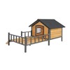 Lirago 47"W x 23.5"D x 35"H Brown Large Dog Crate Furniture with Sliding Doors Featuring Shelves - 2 of 4