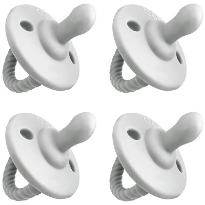 Pacifier 4 pack Soother for Newborns 100% Food Grade Soft Silicone by Comfy Cubs