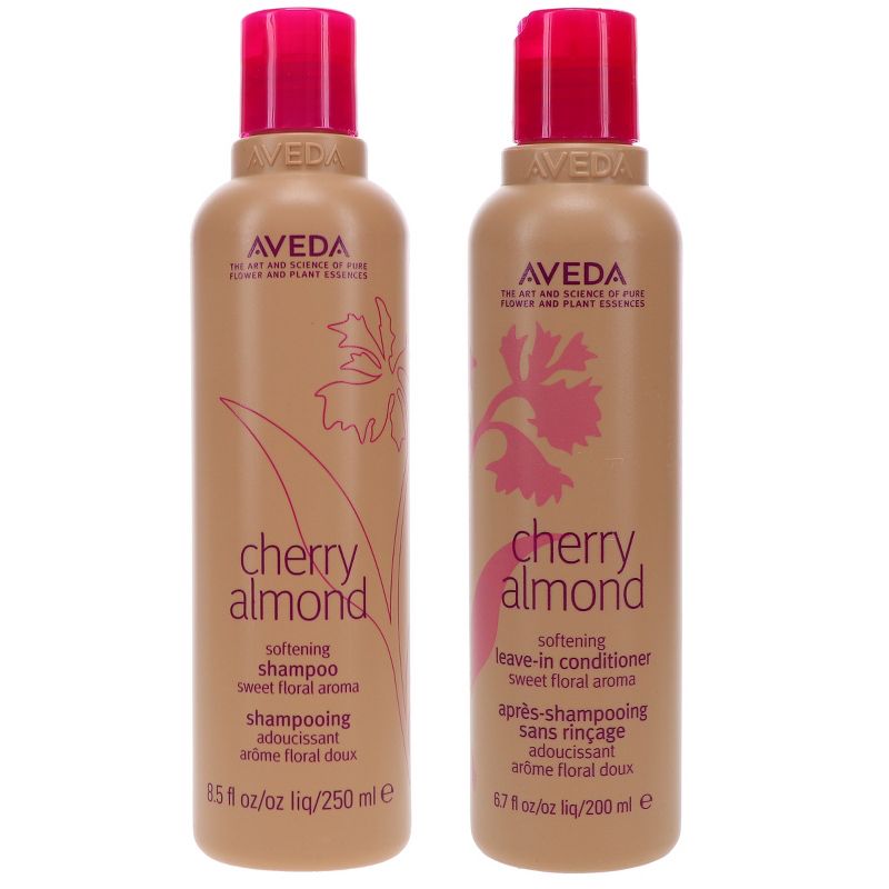 Aveda Cherry Almond Softening Shampoo 8.5 oz & Cherry Almond Leave-In Conditioner 6.7 oz Combo Pack, 1 of 9