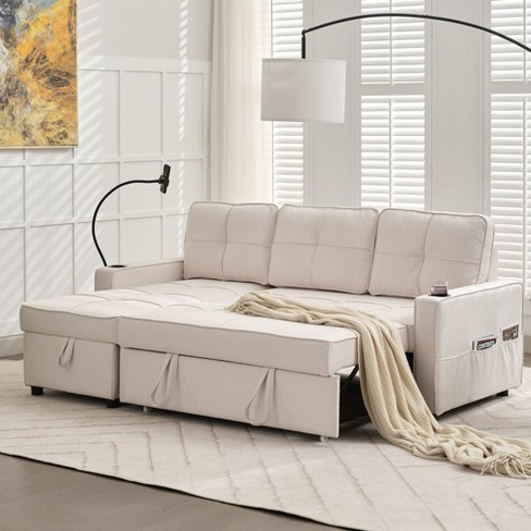 Hyleory 3 Piece 82.2 Velvet Upholstered Sectional Sofa Bed Sleeper Sofa Bed Target
