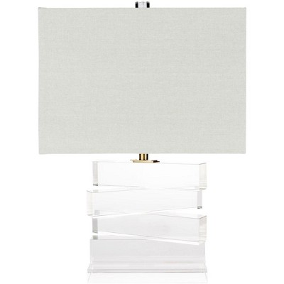 Mark & Day Pui 23.5"H x 16"W x 9"D Modern Clear Table Lamps