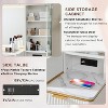 Fluted Makeup Vanity Tables with 36" HD Lighted Mirror, 48" Big Modern Vanity Desk with Glass Top & 5 Drawers & Shelves, Dressing Table - 4 of 4