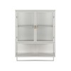 NicBex Sideboard Buffet Cabinet 23.62" Storage Cabinet with 2 Glass Doors Wall Cabinet with 3-tier Storage Kitchen Pantry for Dining Room - 2 of 4