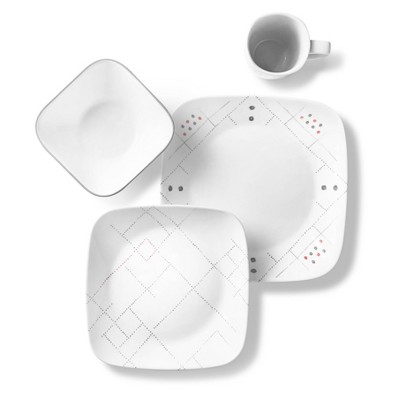 Corelle Studio 16pc Glass Square Raya Dinnerware Set Malaysia Ubuy