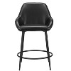 Counter Stool – 38.6" H With Black Faux Leather Seat & Powder-Coated Steel Frame (Set of 2) By Zuo Modern - 3 of 4