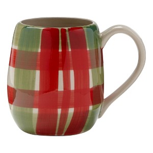 tagltd Tis Season Plaid Hand Painted Mug 16 oz - 1 of 2