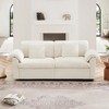 MYINDA Velvet 2 Seater Deep Seat Sofa for Living Room, Fluffy Armrest Pillows and Backrest, Couch With Storage Under Each Seat, BEIGE - 4 of 4