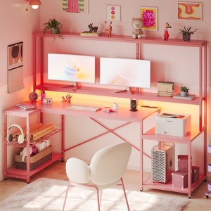 Bestier 71.5 Inch L-Shaped Computer Desk with Power Outlets - 1 of 4