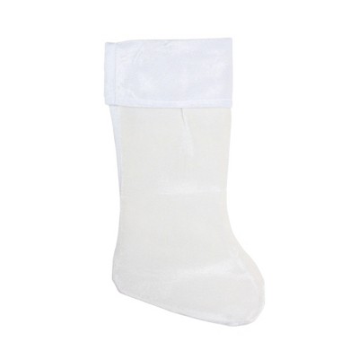 Northlight 18" White Traditional Hanging Christmas Stocking