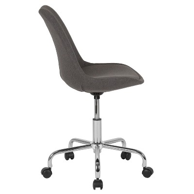 Mid-Back Dark Gray Fabric Swivel Task Office Chair with Chrome Base