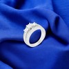 Slickblue Women's Three Stone Eternity Wedding Set – Rhodium-Plated with Clear Cubic Zirconia, Sizes 5 to 10 - 2 of 4