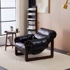 Vintage Oil Wax Leather Chaise Lounge Chair with Removable Armrests, Modern Sofa Chair for Living Room or Apartment – The Pop Home - 2 of 4