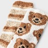Women's Teddy Bear 2pk Cozy Crew Socks - Brown/Ivory/Tan 4-10 - 3 of 3