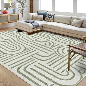 Abstract Area Rugs Soft Modern Rug for Bedroom Ultra-Thin Non Slip Washable Throw Carpet for Living Room Dining Room Hallway - 1 of 4