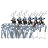 Aghana Digitals 6-Piece Silver Mesh Metal Christmas Reindeer Set with 120 LED Lights, 8 Lighting - 2 of 4