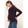 Hello Miz Women's Cowl Neck Long Sleeve Maternity Knit Sweater Top - 3 of 4