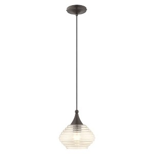 Livex Lighting Art Glass 1 - Light Pendant in  English Bronze - 1 of 2