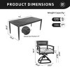 7-Piece Outdoor Dining Set, 6 Swivel Rockers and Marble-Look Sintered Stone Top Dining Table, Aluminum Chairs with Foam Cushions-Coolbibila - 4 of 4