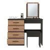 NicBex Vanity Desk with Mirror Dressing Table with Power Outlet, Drawers, Large Storage Cabinet, Makeup Table with Cushioned Stool for Bedroom - 2 of 4