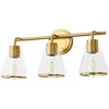 POWLIG 22-in 3-Light Modern Gold Dimmable Bathroom Vanity Light with Cone Clear Glass Shade - 2 of 4