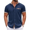 COOFANDY Mens Short Sleeve Dress Shirts Casual Wrinkle Free Shirt Plaid Collar Summer Button Down Shirts - 2 of 4