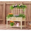 Gulches 88 Qt Natural Wood 2 Tier Planter with Back Grid Indoor Outdoor (46x22x64 in) 1-Pack - 3 of 4